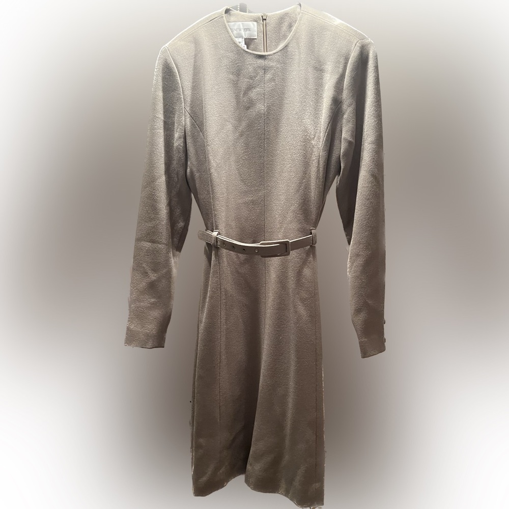 Jones New York Olive Green MIDI Long Sleeve Dress